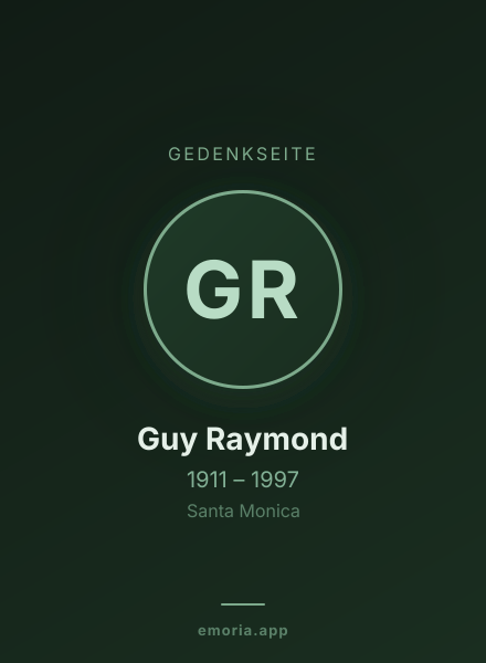 Gedenkportrait von Guy Raymond