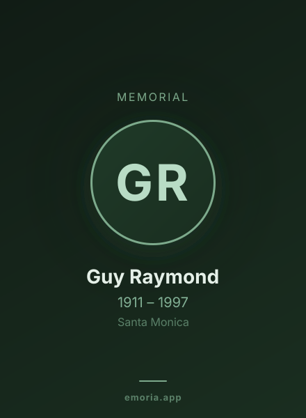Memorial portrait of Guy Raymond