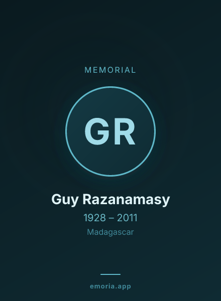 Memorial portrait of Guy Razanamasy
