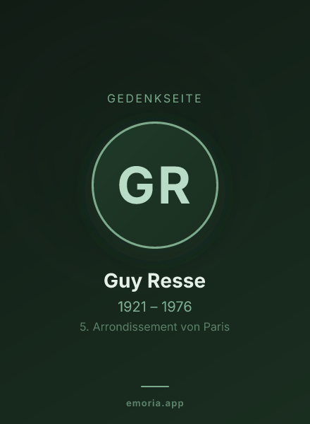 Gedenkportrait von Guy Resse