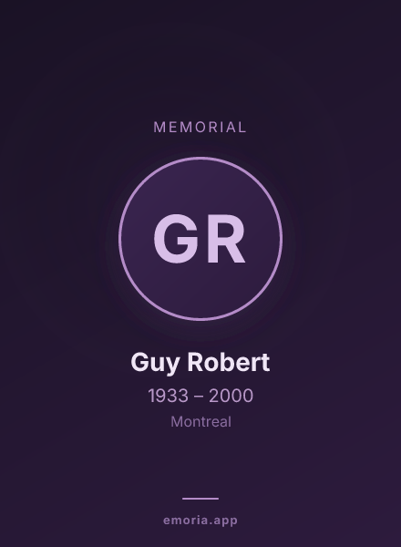 Memorial portrait of Guy Robert