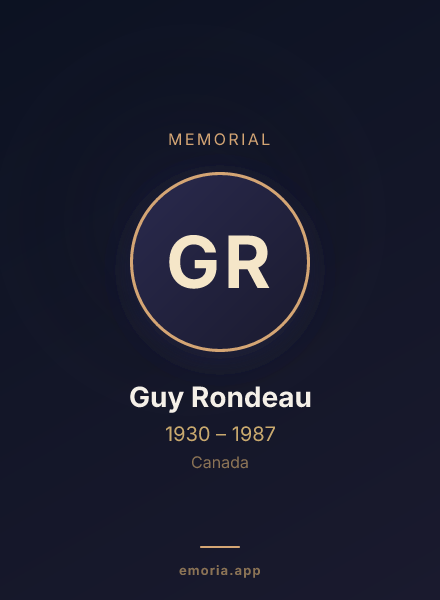 Memorial portrait of Guy Rondeau