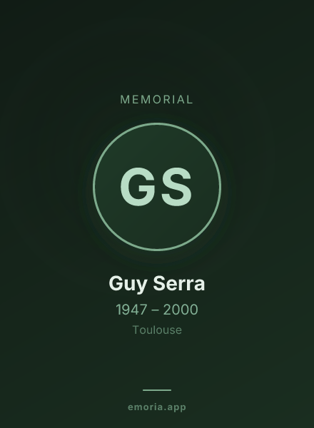 Memorial portrait of Guy Serra