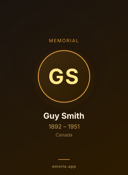 Memorial portrait of Guy Smith