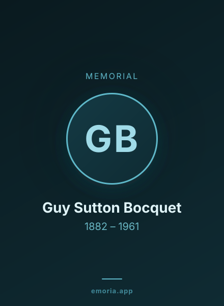 Memorial portrait of Guy Sutton Bocquet