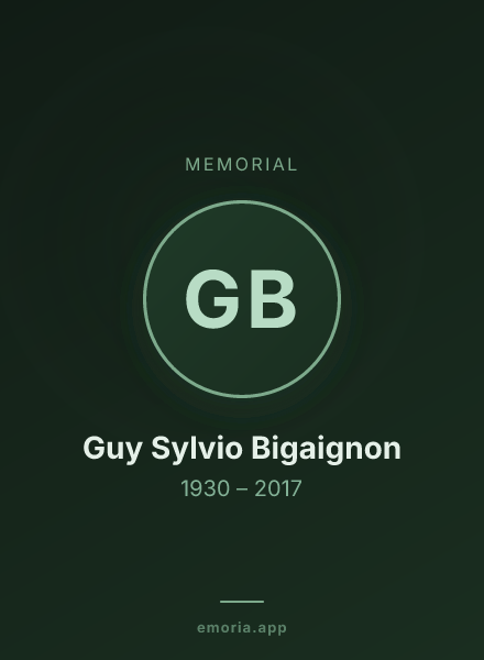 Memorial portrait of Guy Sylvio Bigaignon