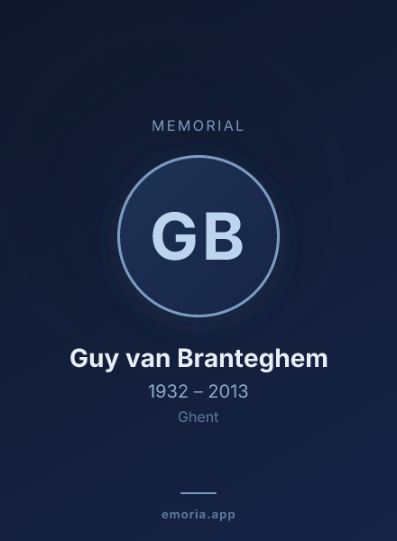 Memorial portrait of Guy van Branteghem