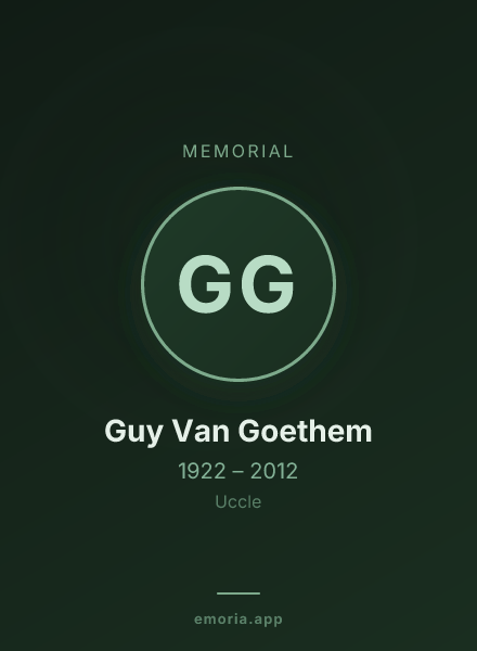 Memorial portrait of Guy Van Goethem