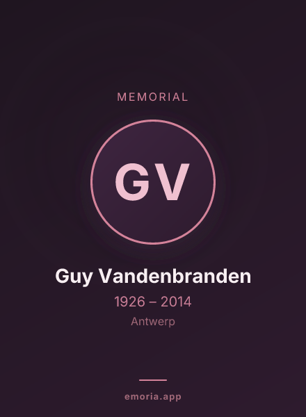 Memorial portrait of Guy Vandenbranden