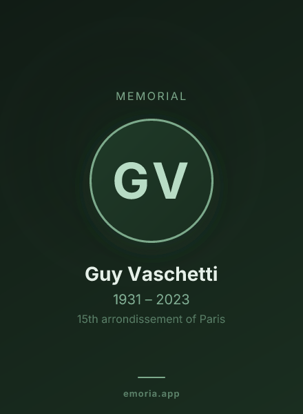 Memorial portrait of Guy Vaschetti