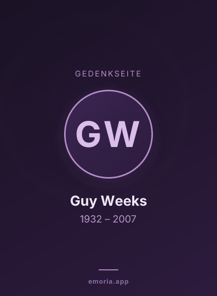 Gedenkportrait von Guy Weeks