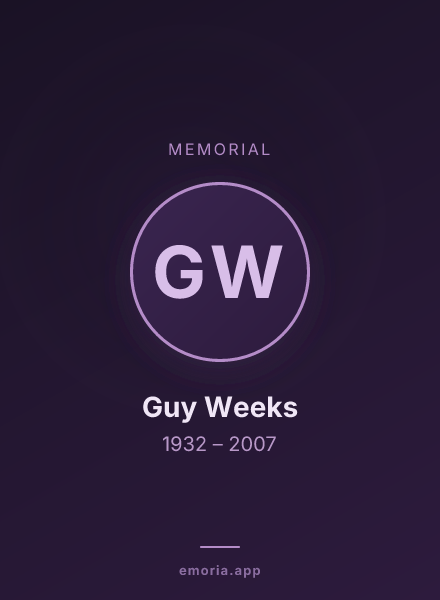Memorial portrait of Guy Weeks