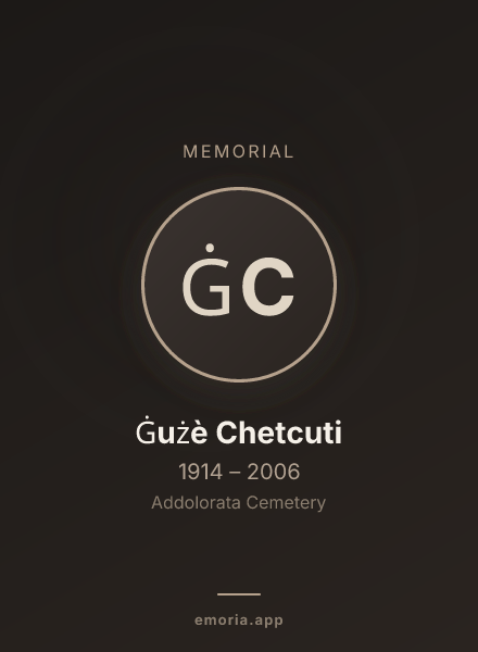Memorial portrait of Ġużè Chetcuti