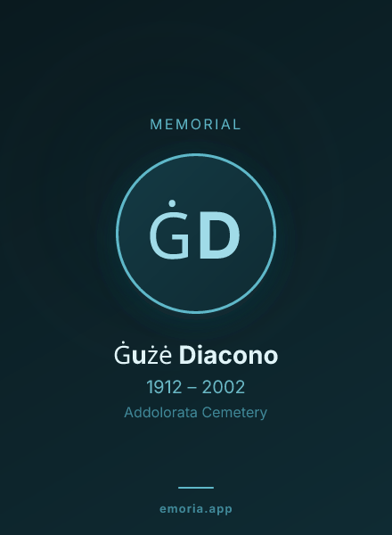 Memorial portrait of Ġużė Diacono
