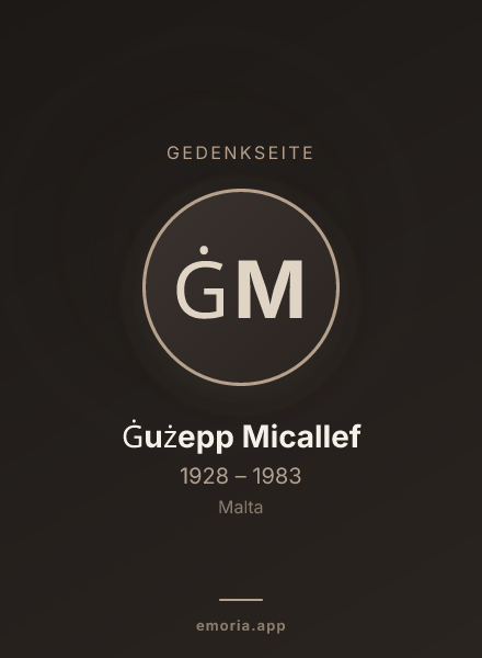 Gedenkportrait von Ġużepp Micallef