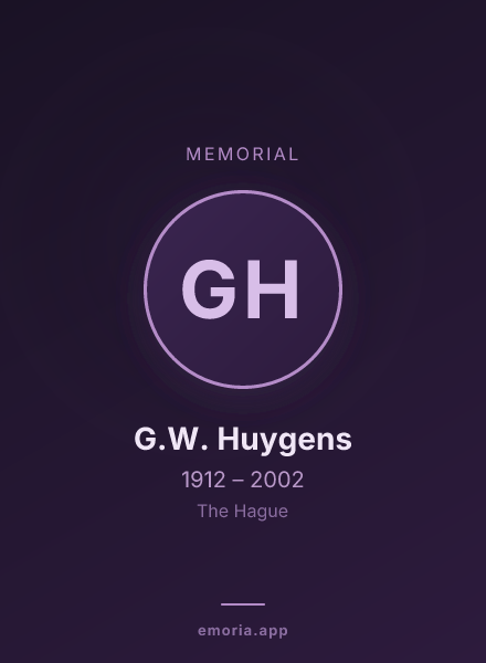 Memorial portrait of G.W. Huygens