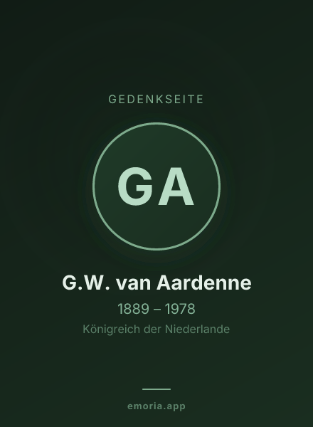 Gedenkportrait von G.W. van Aardenne
