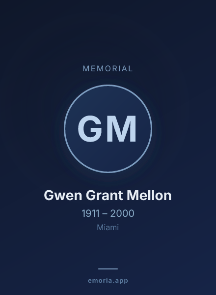 Memorial portrait of Gwen Grant Mellon