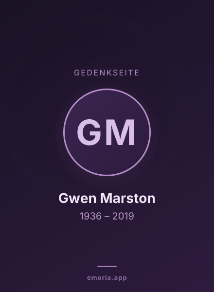 Gedenkportrait von Gwen Marston