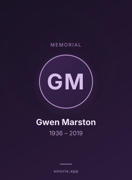 Memorial portrait of Gwen Marston