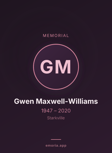 Memorial portrait of Gwen Maxwell-Williams