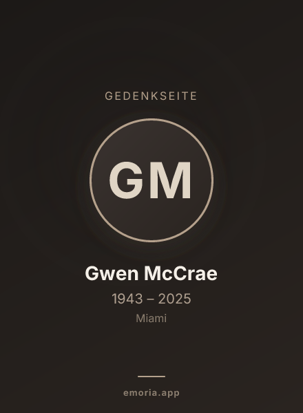 Gedenkportrait von Gwen McCrae