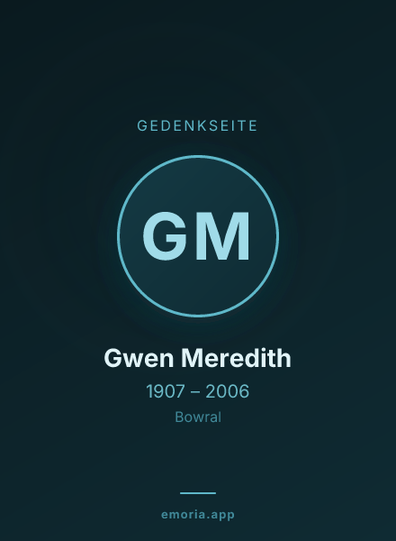 Gedenkportrait von Gwen Meredith