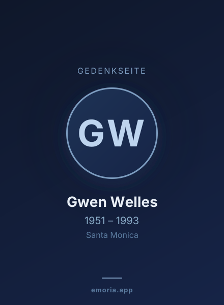 Gedenkportrait von Gwen Welles