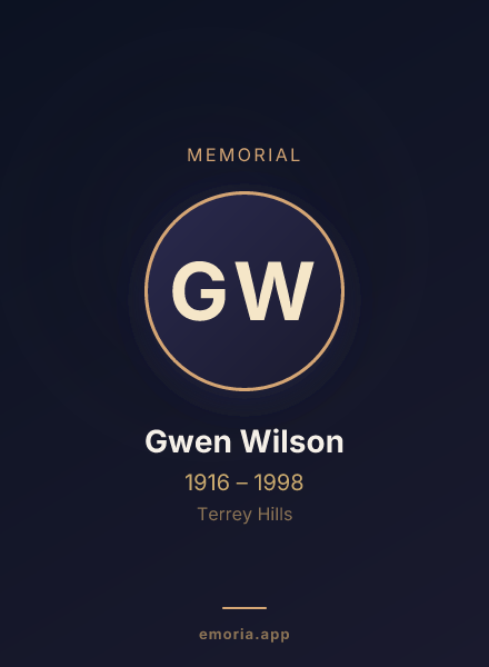 Memorial portrait of Gwen Wilson