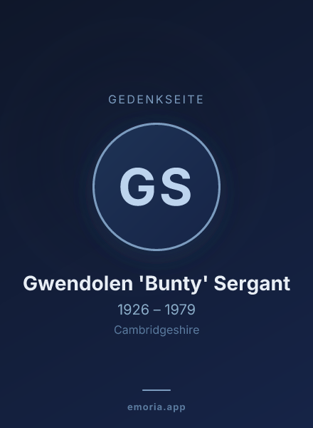 Gedenkportrait von Gwendolen 'Bunty' Sergant