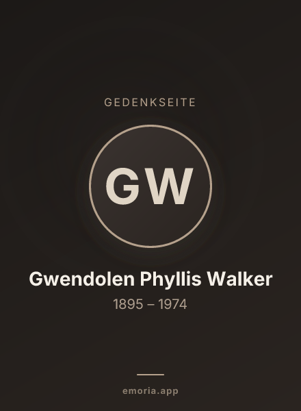 Gedenkportrait von Gwendolen Phyllis Walker