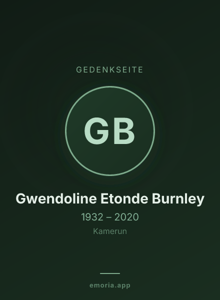Gedenkportrait von Gwendoline Etonde Burnley