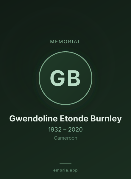 Memorial portrait of Gwendoline Etonde Burnley