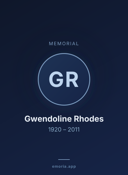 Memorial portrait of Gwendoline Rhodes