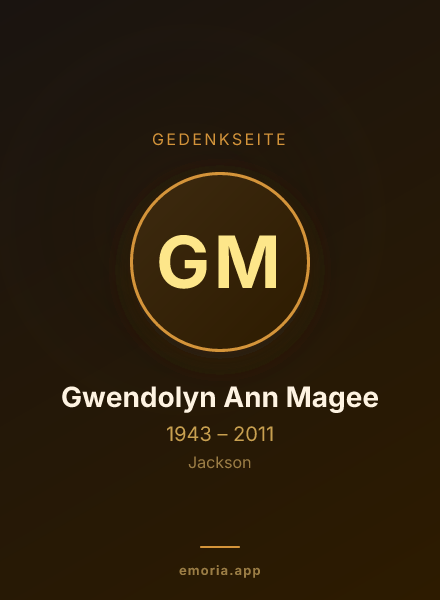 Gedenkportrait von Gwendolyn Ann Magee