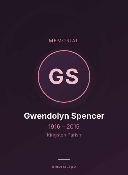 Memorial portrait of Gwendolyn Spencer