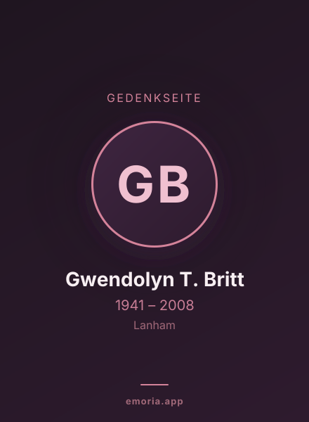 Gedenkportrait von Gwendolyn T. Britt