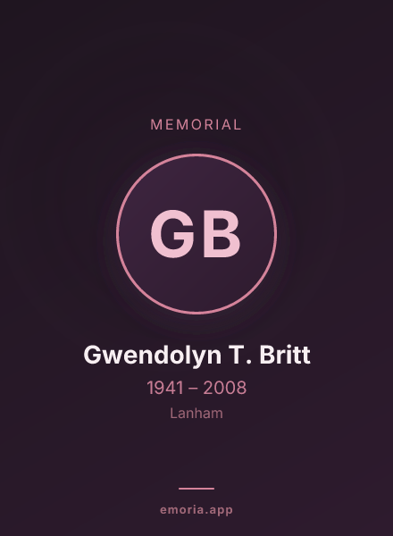 Memorial portrait of Gwendolyn T. Britt