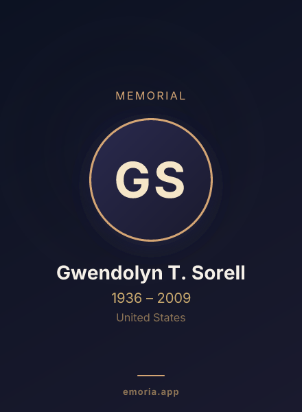 Memorial portrait of Gwendolyn T. Sorell