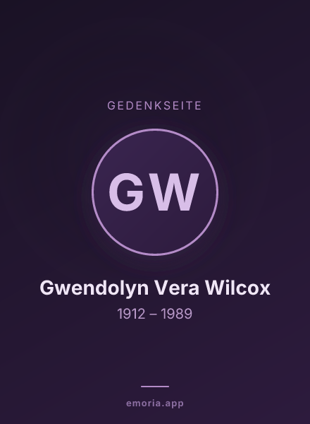 Gedenkportrait von Gwendolyn Vera Wilcox