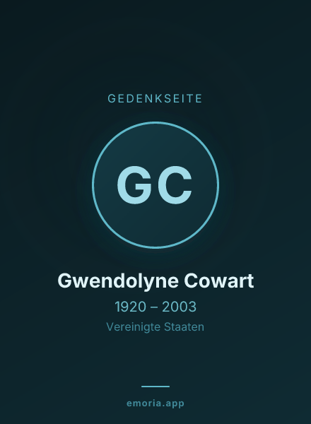 Gedenkportrait von Gwendolyne Cowart