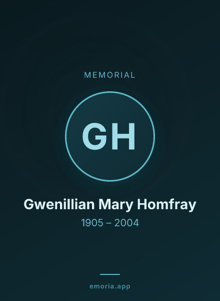 Memorial portrait of Gwenillian Mary Homfray
