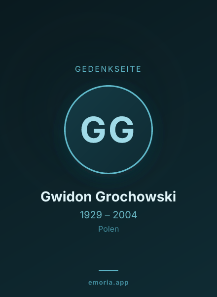 Gedenkportrait von Gwidon Grochowski