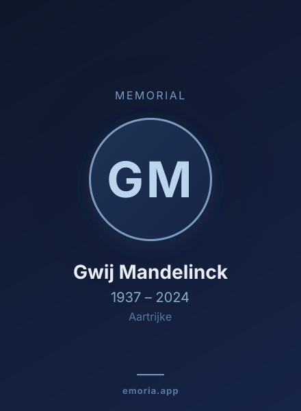 Memorial portrait of Gwij Mandelinck