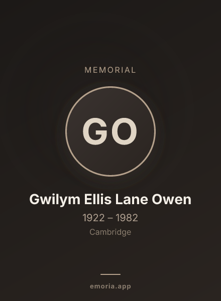 Memorial portrait of Gwilym Ellis Lane Owen