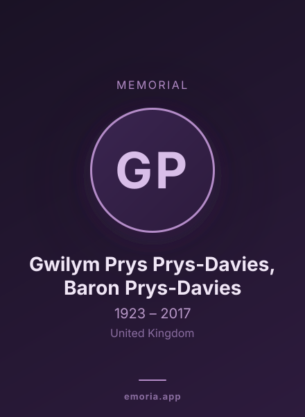 Memorial portrait of Gwilym Prys Prys-Davies, Baron Prys-Davies
