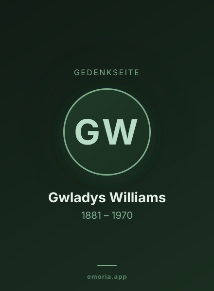 Gedenkportrait von Gwladys Williams