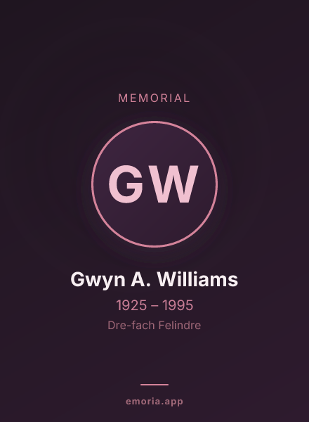 Memorial portrait of Gwyn A. Williams
