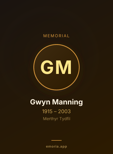 Memorial portrait of Gwyn Manning
