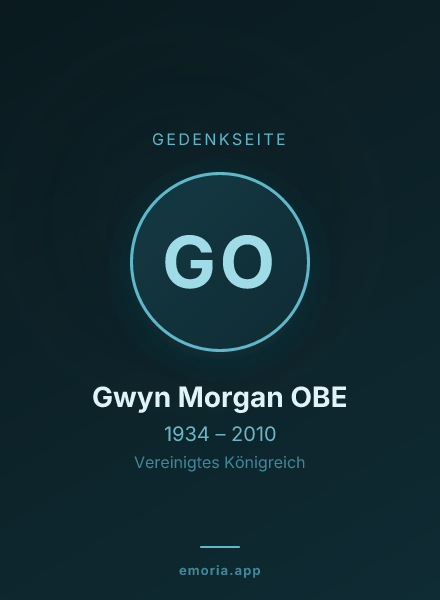 Gedenkportrait von Gwyn Morgan OBE